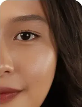 Shade Neutral: wajah tampak rata sesudah memakai cushion
