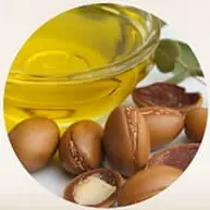 Semangkuk minyak dengan biji jojoba